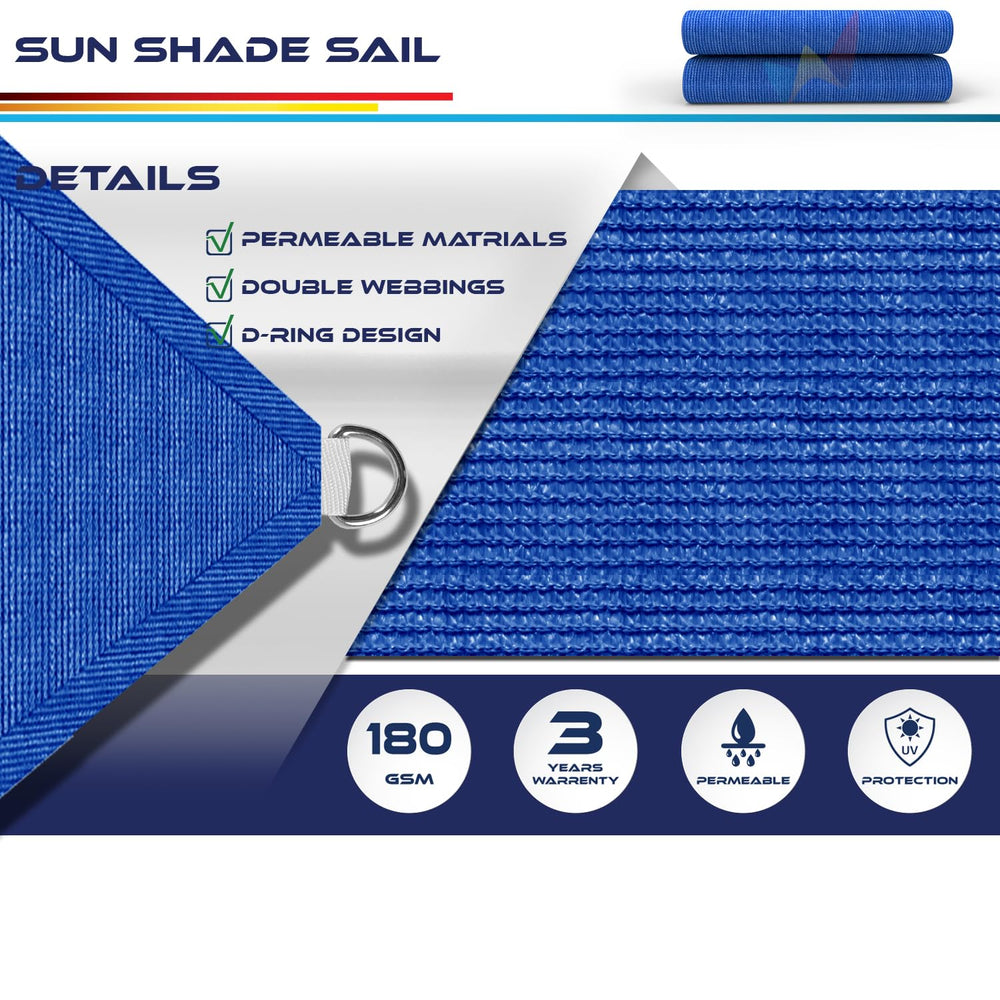 Windscreen4less shade sail blue installation example on patio