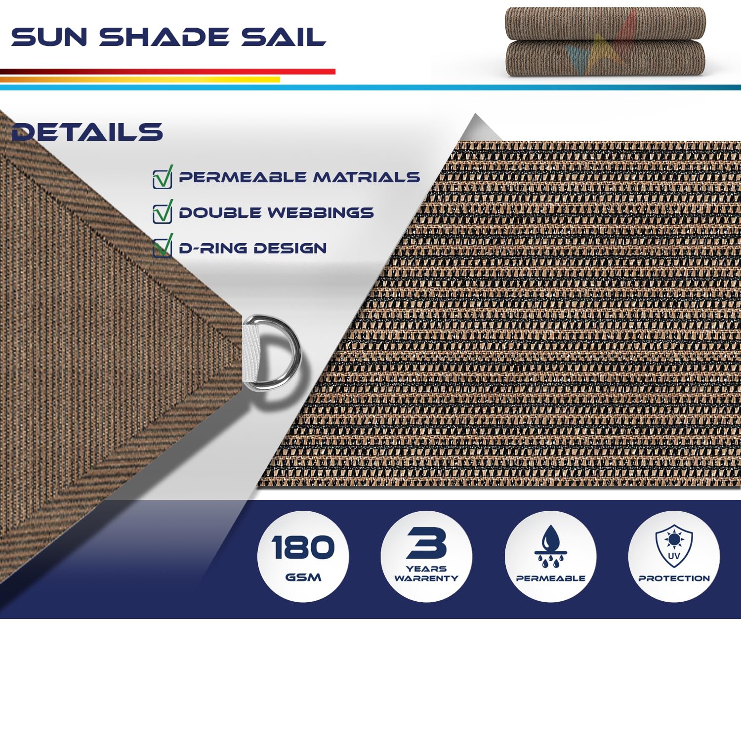 Windscreen4less shade sail installation on patio