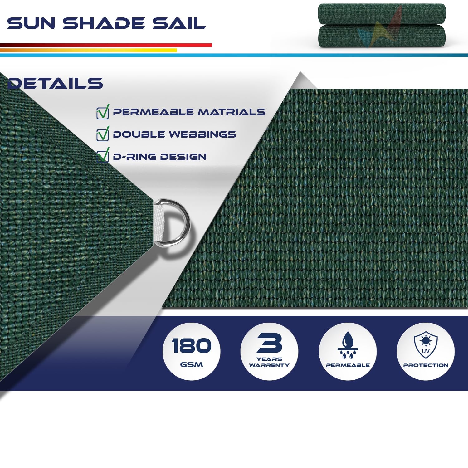 Windscreen4less shade sail installed over patio