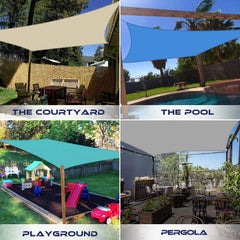 Windscreen4less Shade Sail with D-rings for easy attachment