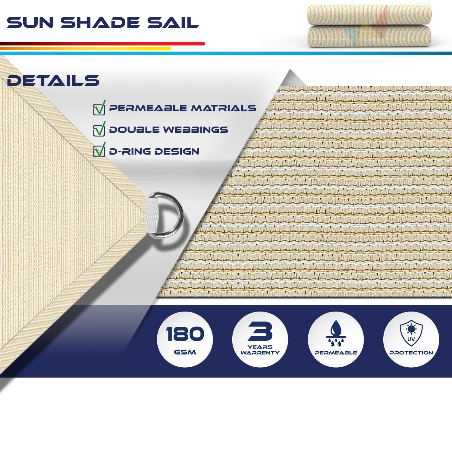 Windscreen4less sun shade sail in a garden setting