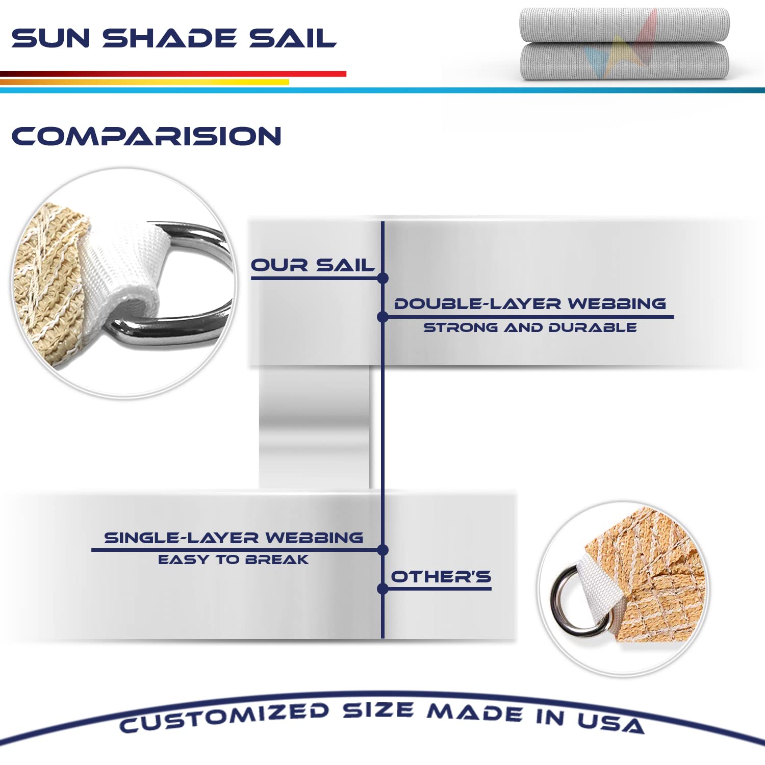 Windscreen4less sun shade sail light grey colour