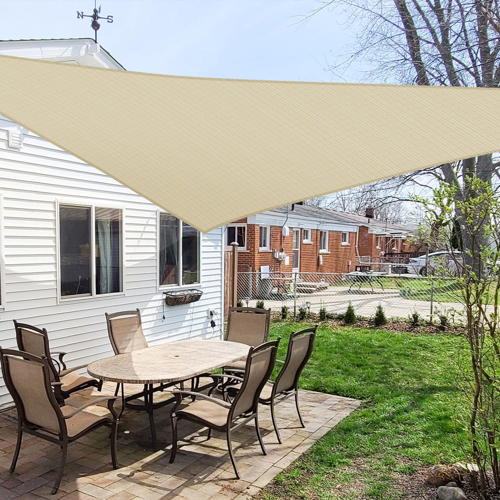 Windscreen4less sun shade sail providing shade on a patio