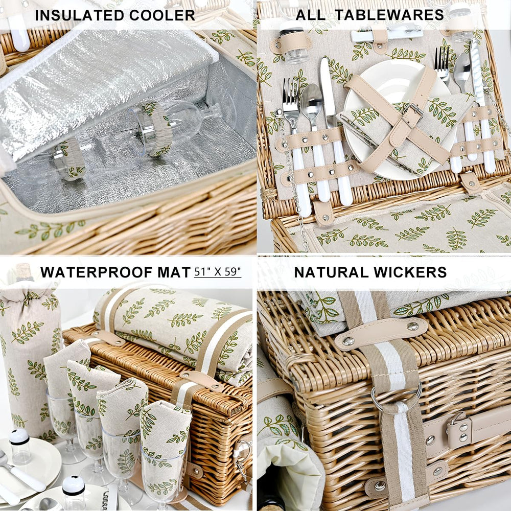 Wine pouch attached to SatisInside Picnic Basket