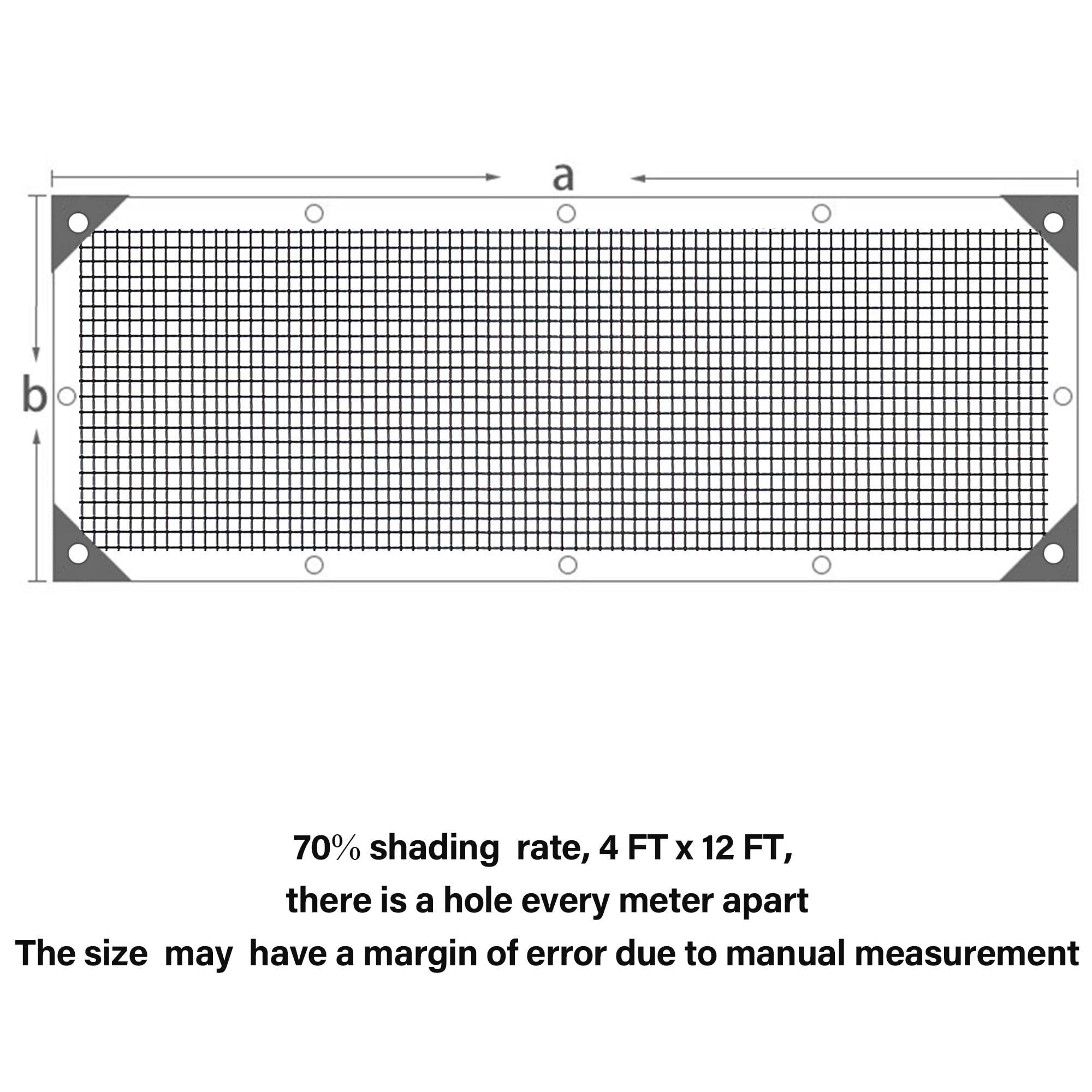 winemana Shade Cloth 4x12 FT showing grommets for easy installation