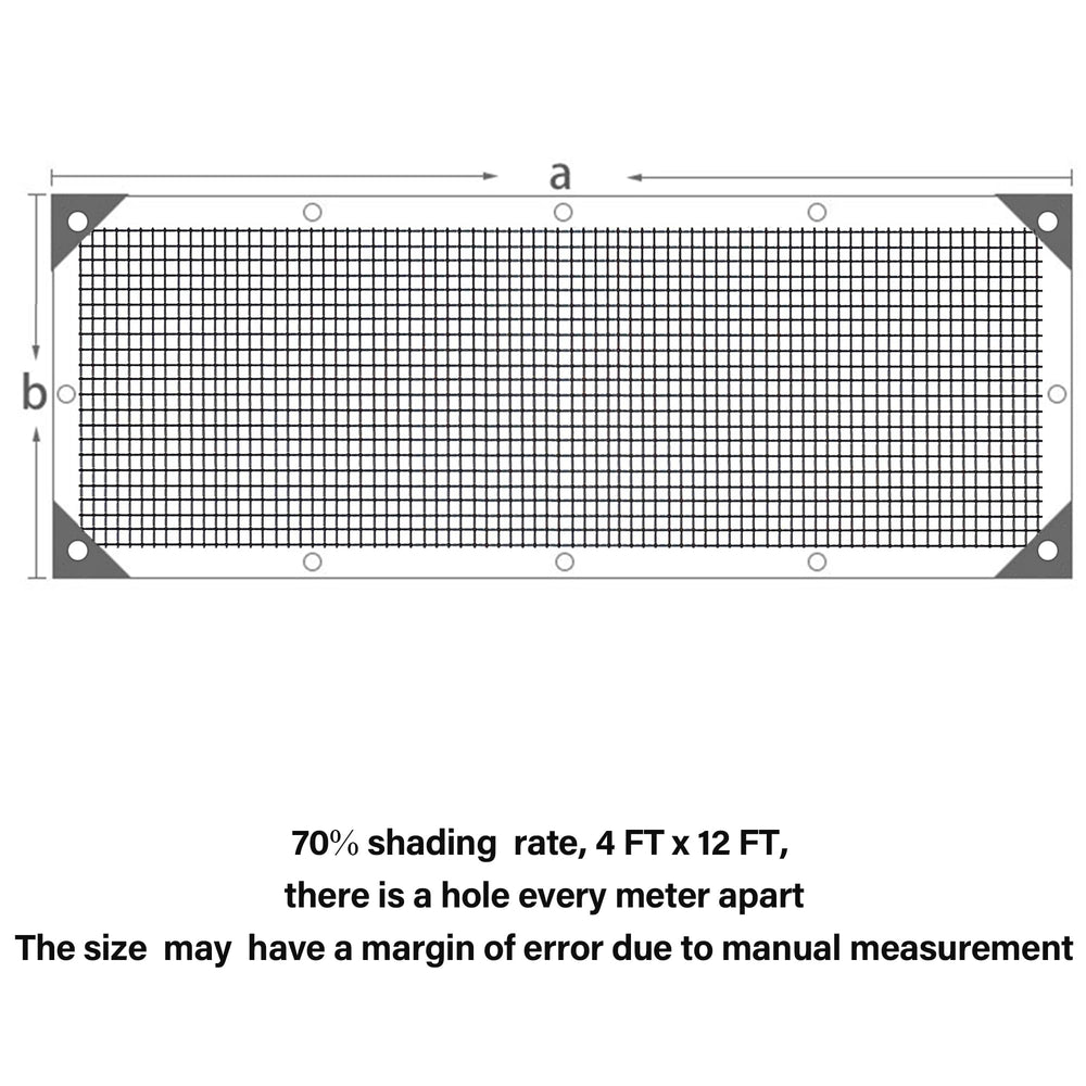 winemana Shade Cloth 4x12 FT showing grommets for easy installation