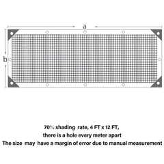 winemana Shade Cloth 4x12 FT showing grommets for easy installation