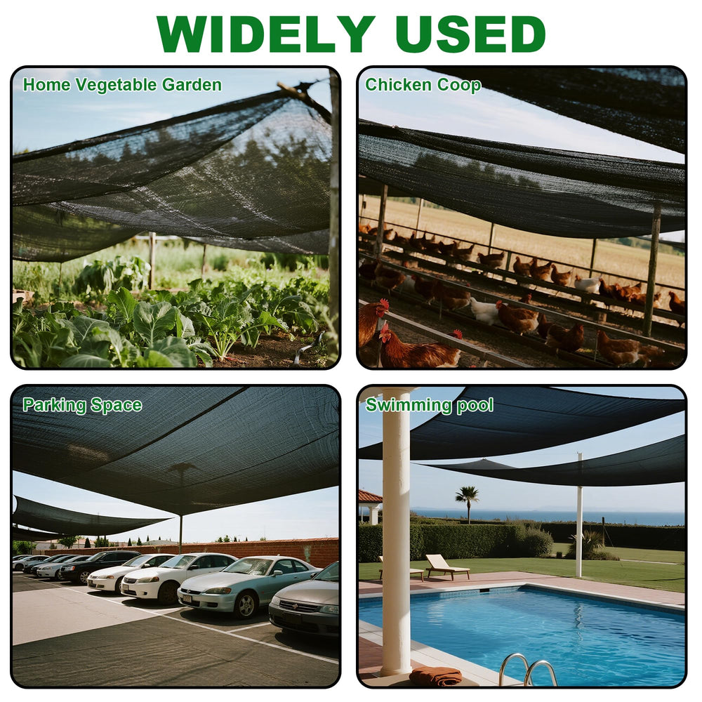 winemana shade cloth installed over a garden area