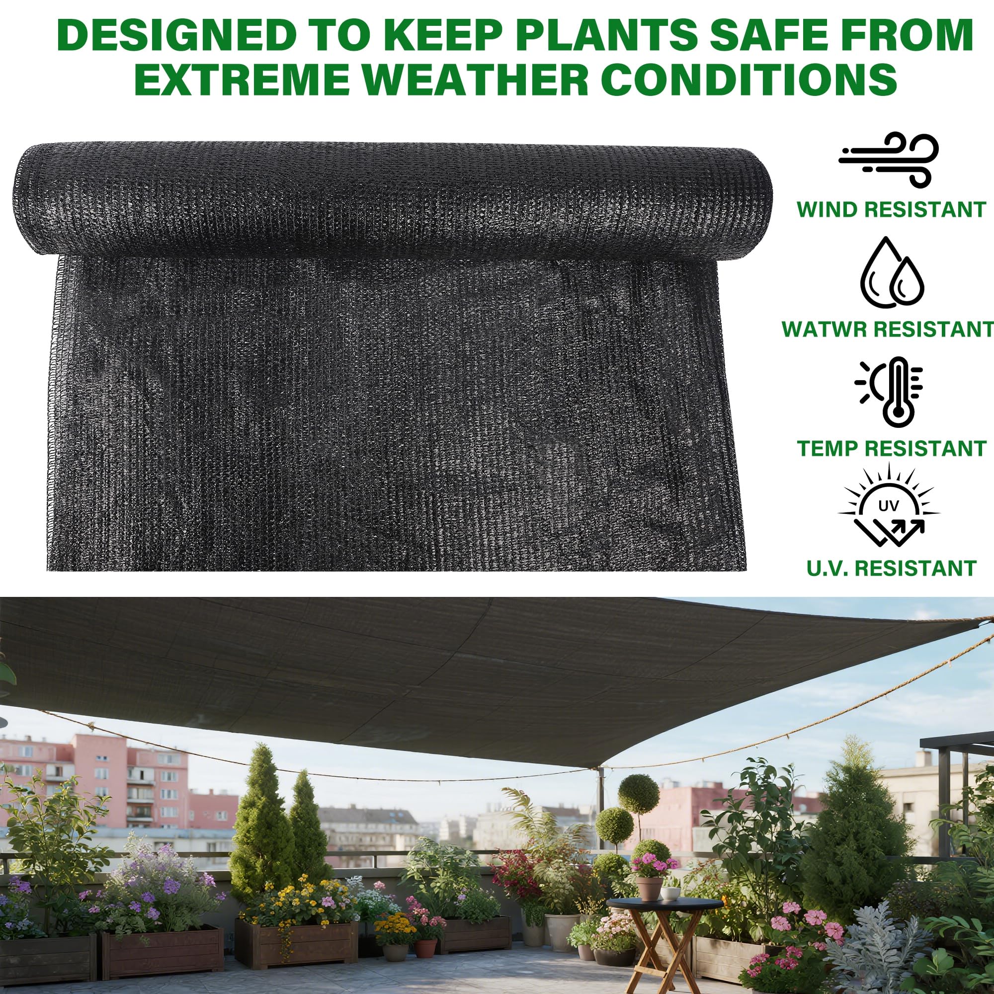 winemana Shade Cloth rolled for easy handling