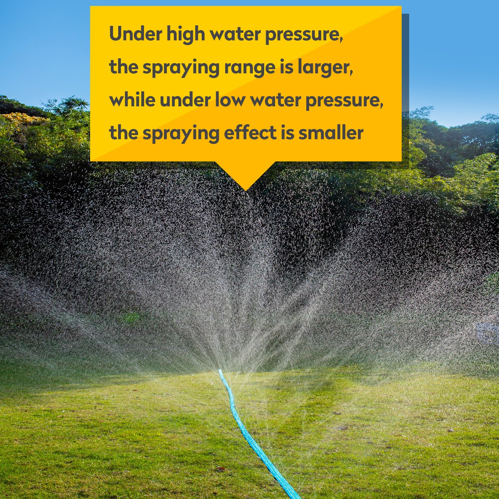 Winisok 100FT Sprinkler Soaker Hose in use watering flower beds
