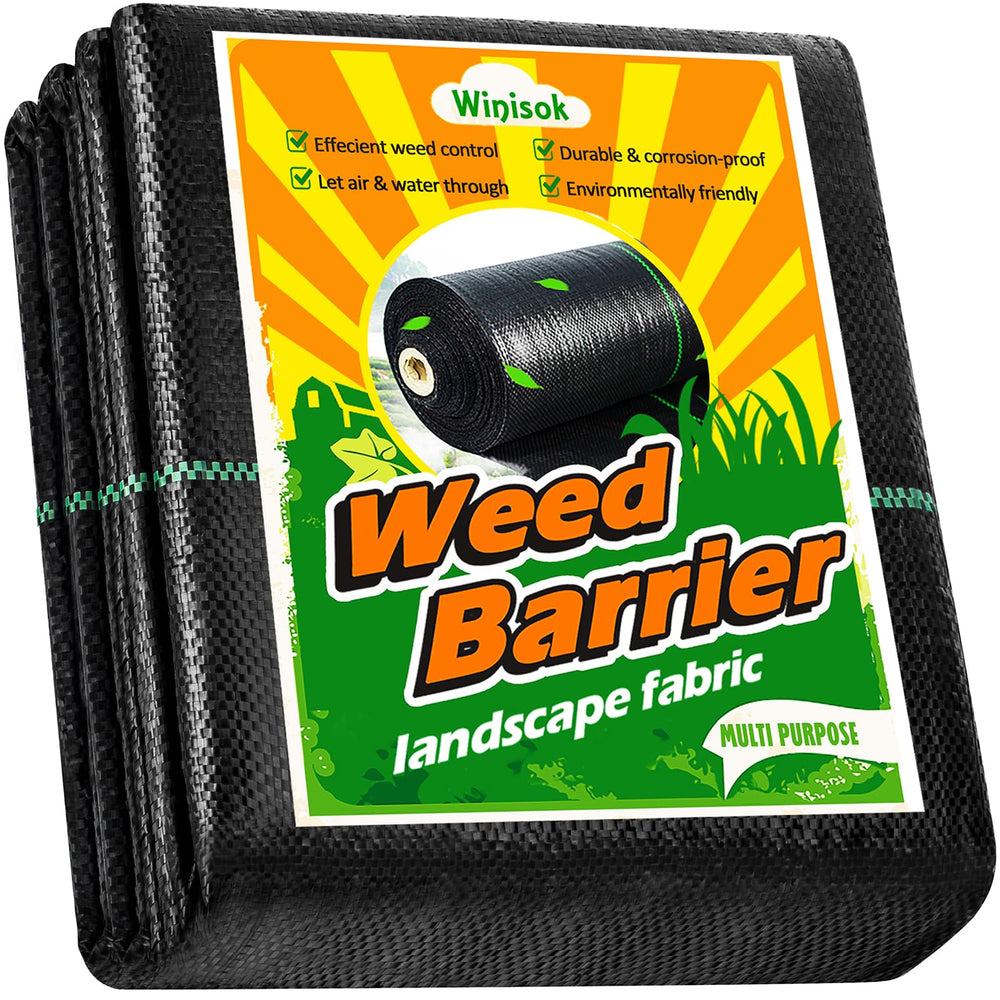 Winisok 2FT x 50FT weed barrier landscape fabric front view