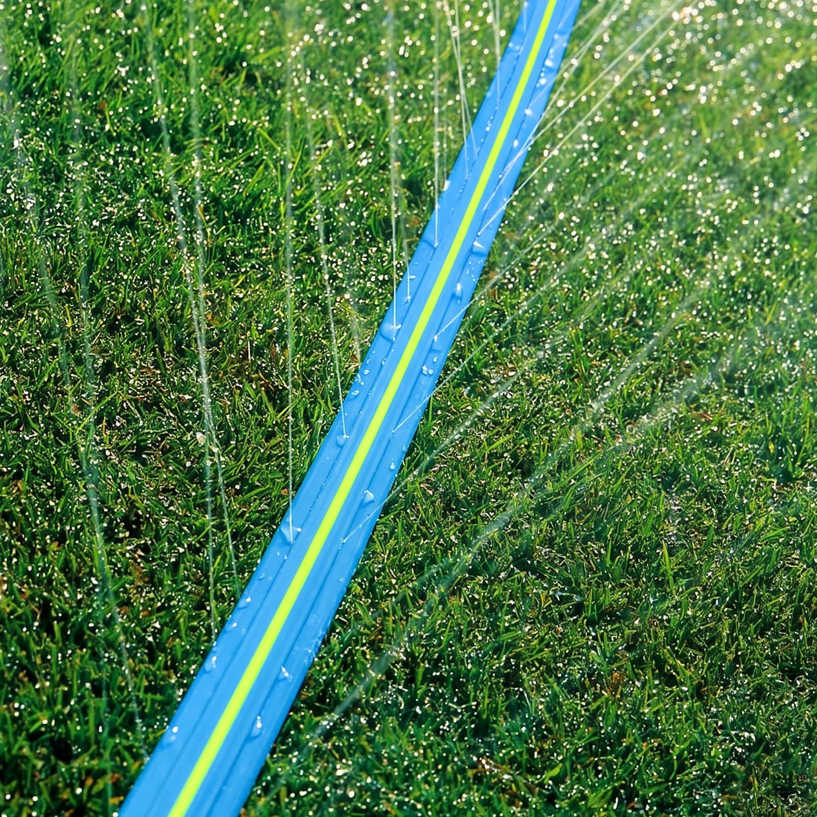 Winisok Sprinkler Soaker Hose laid flat in a garden