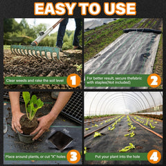 Winisok weed barrier fabric with green stripes for alignment