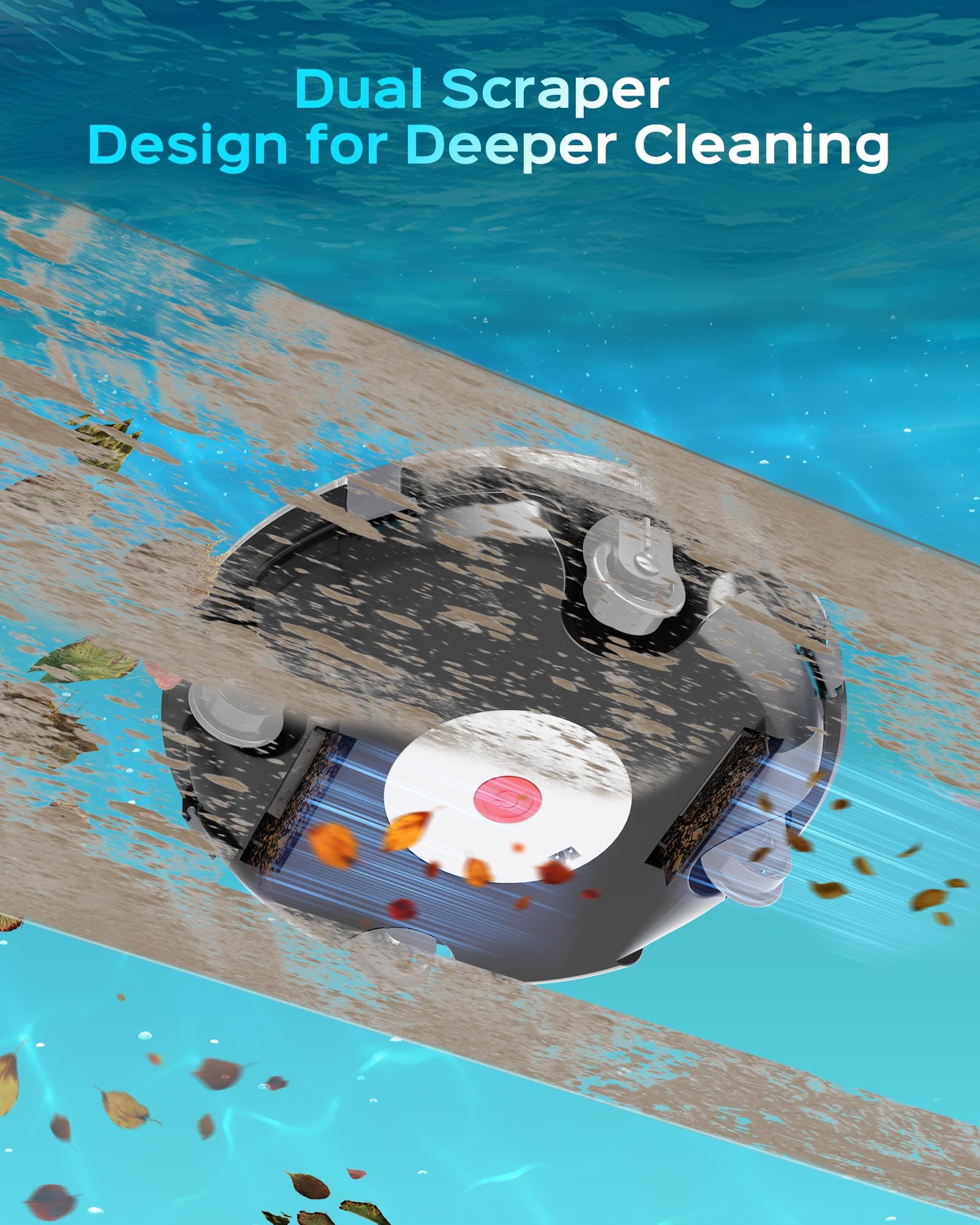 WINNY POOL CLEANER Cordless Pool Vacuum Robot battery indicator