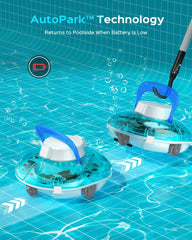 WINNY POOL CLEANER Cordless Pool Vacuum Robot in an above-ground pool