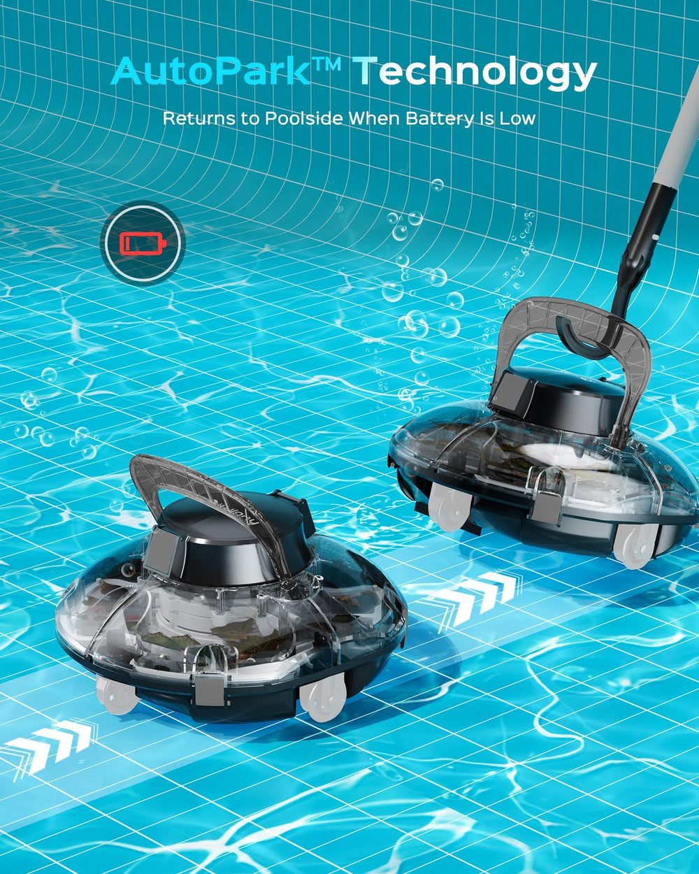 WINNY POOL CLEANER Cordless Pool Vacuum Robot in pool