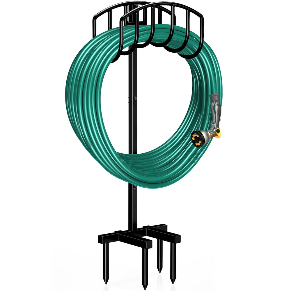 Winpull Garden Hose Holder freestanding metal stand black front view