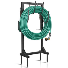 Winpull Garden Hose Holder front view with black finish