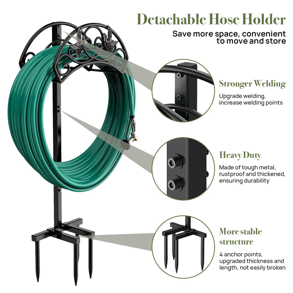 Winpull Garden Hose Holder side view showing anchor points