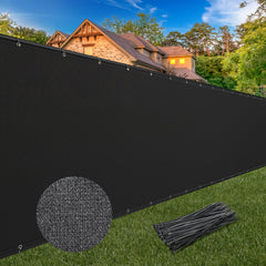 Winpull Privacy Fence Screen 5FT x 50FT black mesh front view
