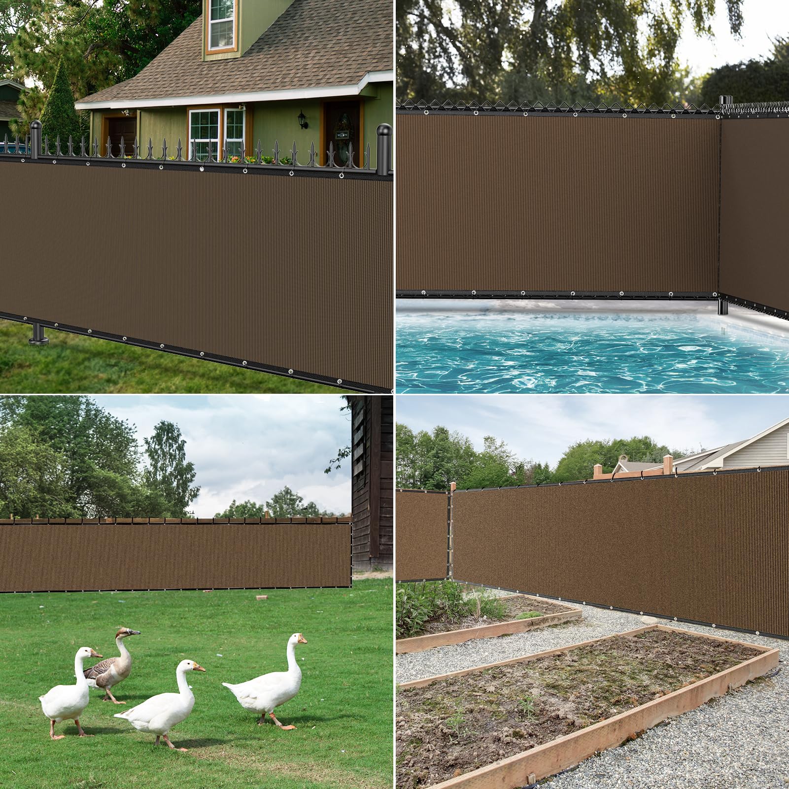 Winpull Privacy Fence Screen attached to wooden fence