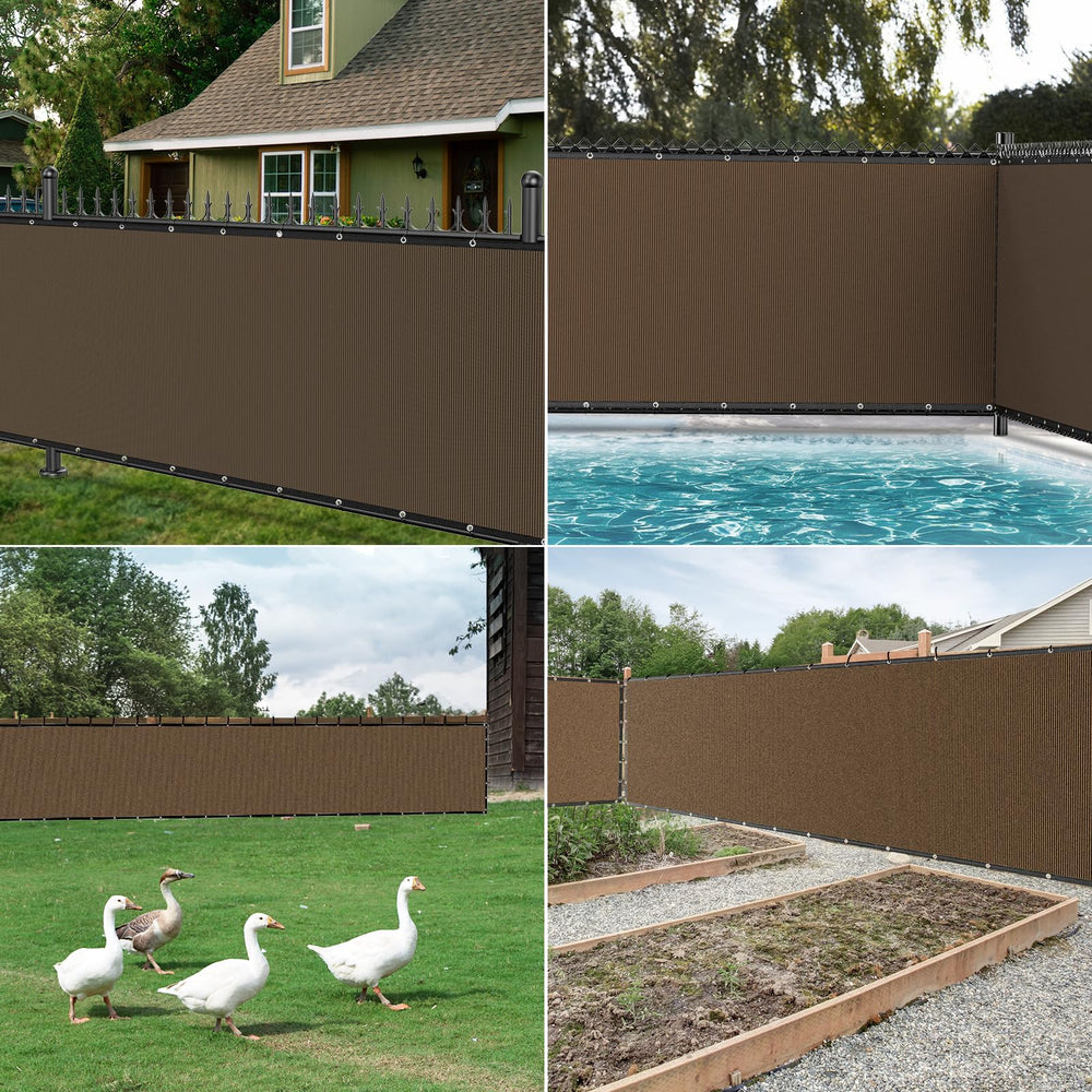 Winpull Privacy Fence Screen attached to wooden fence
