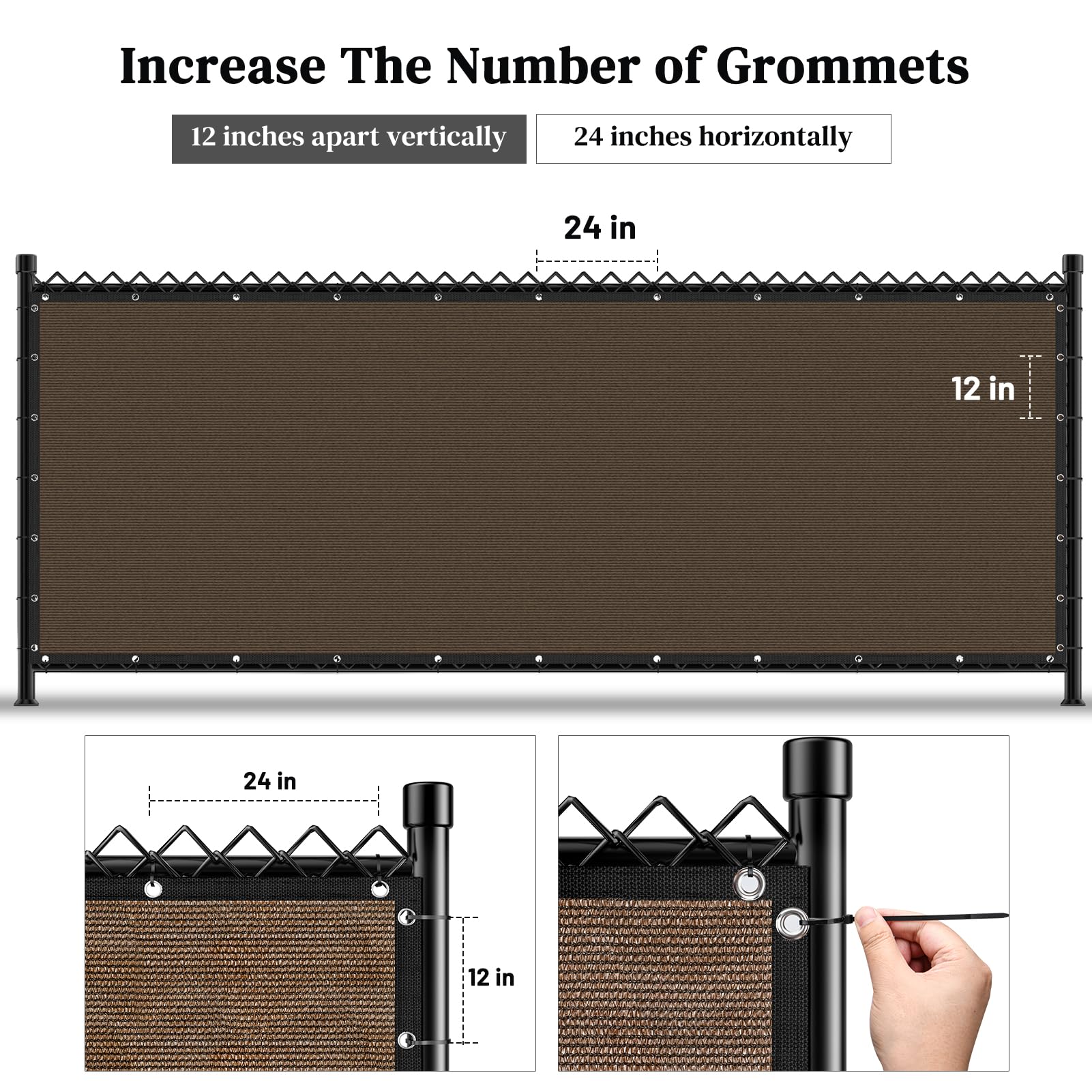 Winpull Privacy Fence Screen in backyard setting