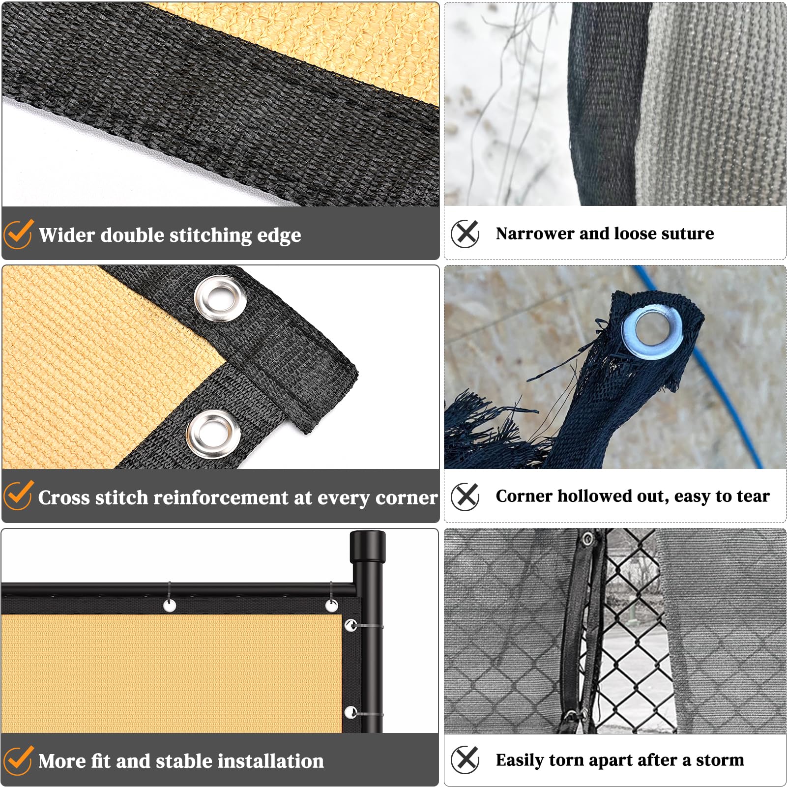 Winpull Privacy Fence Screen package with zip ties