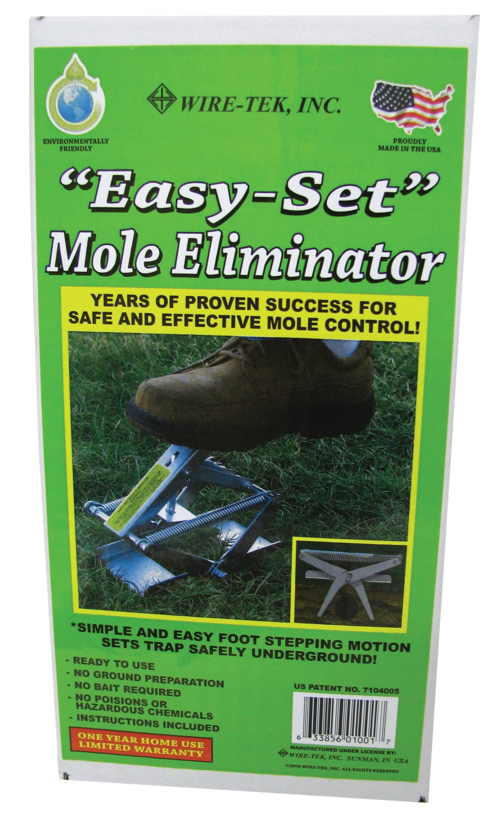 Wire Tek Mole Trap set in garden soil