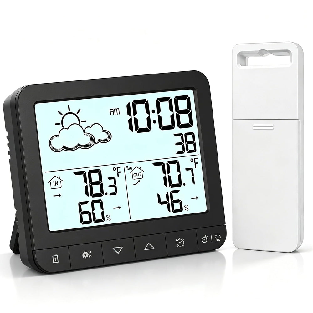 Wireless Indoor Outdoor Thermometer main unit front view