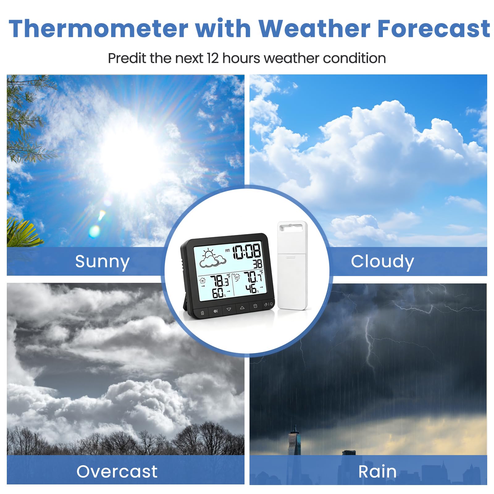 Wireless Indoor Outdoor Thermometer with magnetic mounting