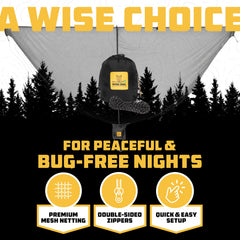 Wise Owl Hammock Bug Net with 30-foot ridgeline cord