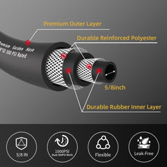 Wiseflow 10FT water hose coiled for storage