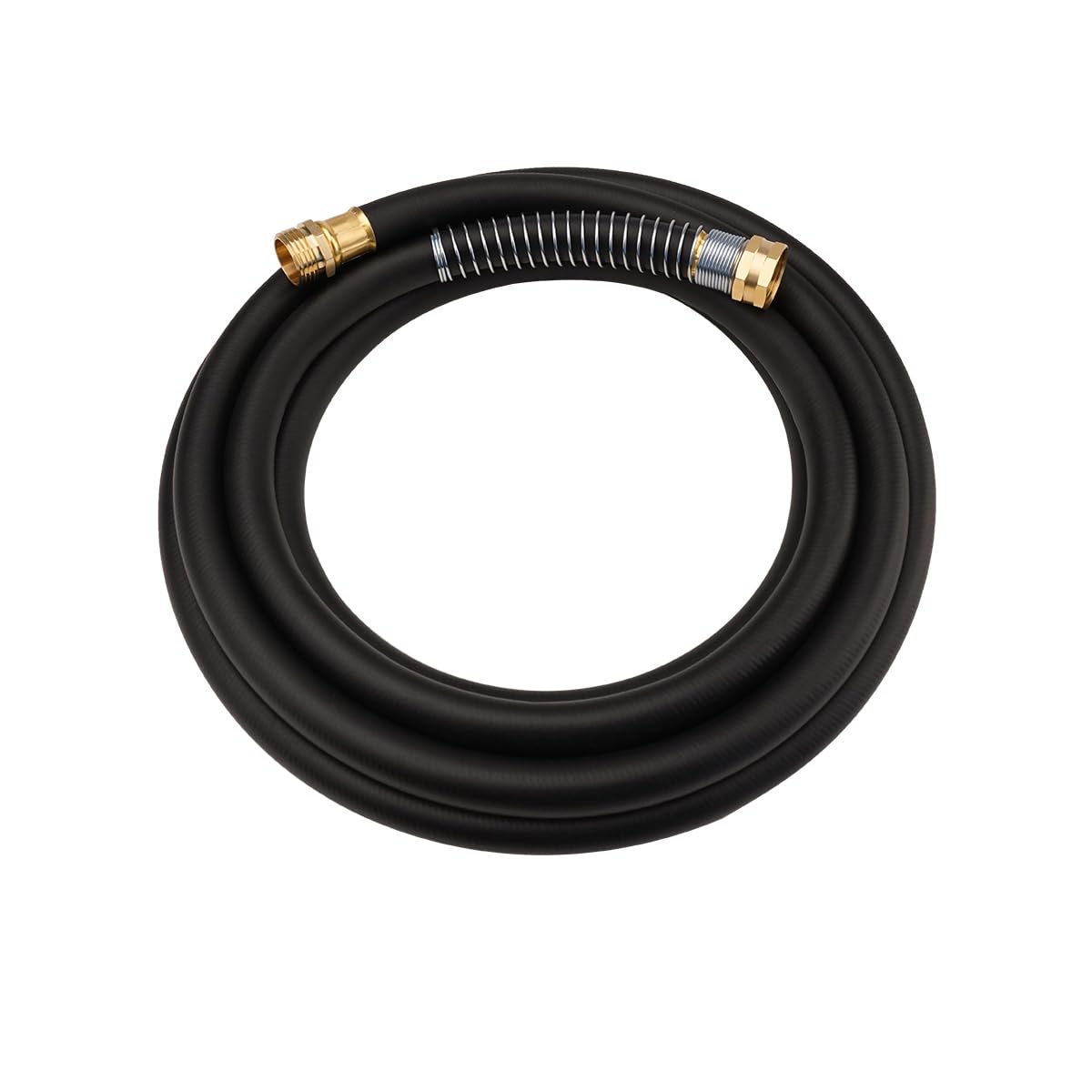 Wiseflow 15FT heavy duty water hose with brass fittings front view