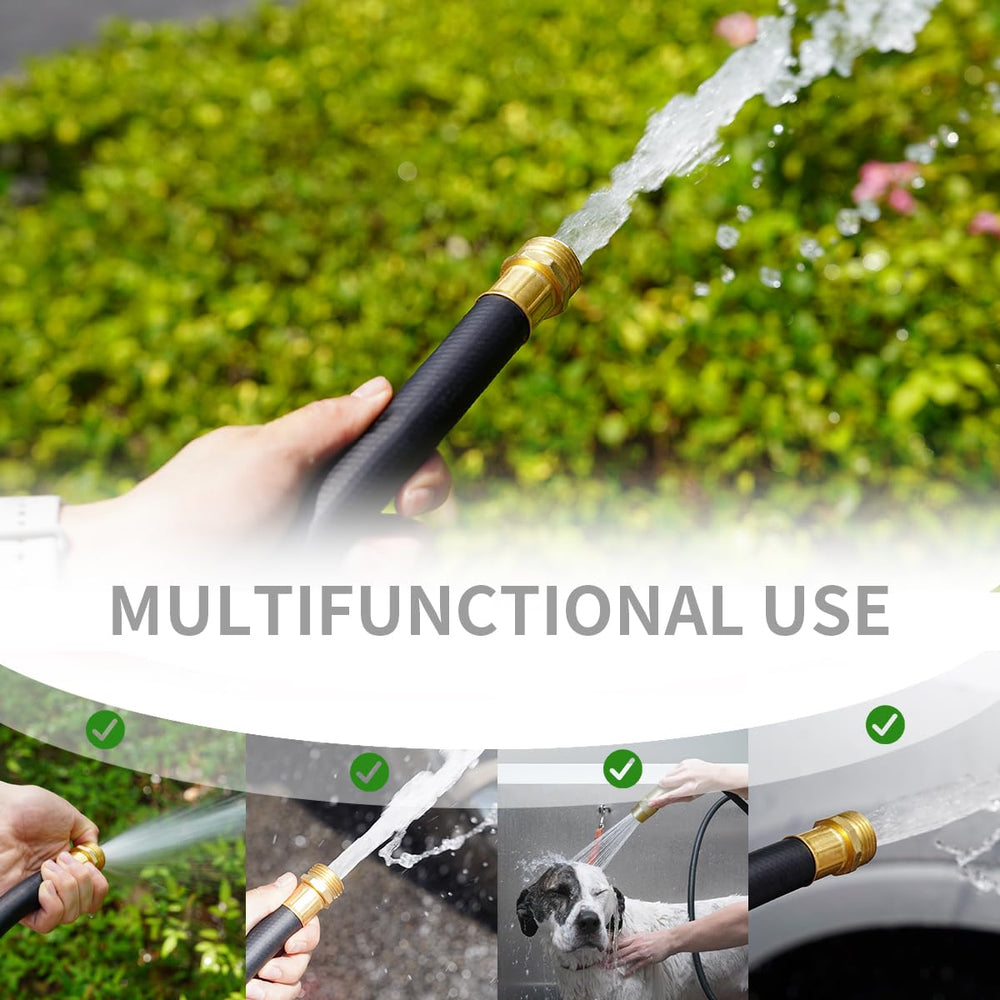 Wiseflow garden hose displayed on a patio
