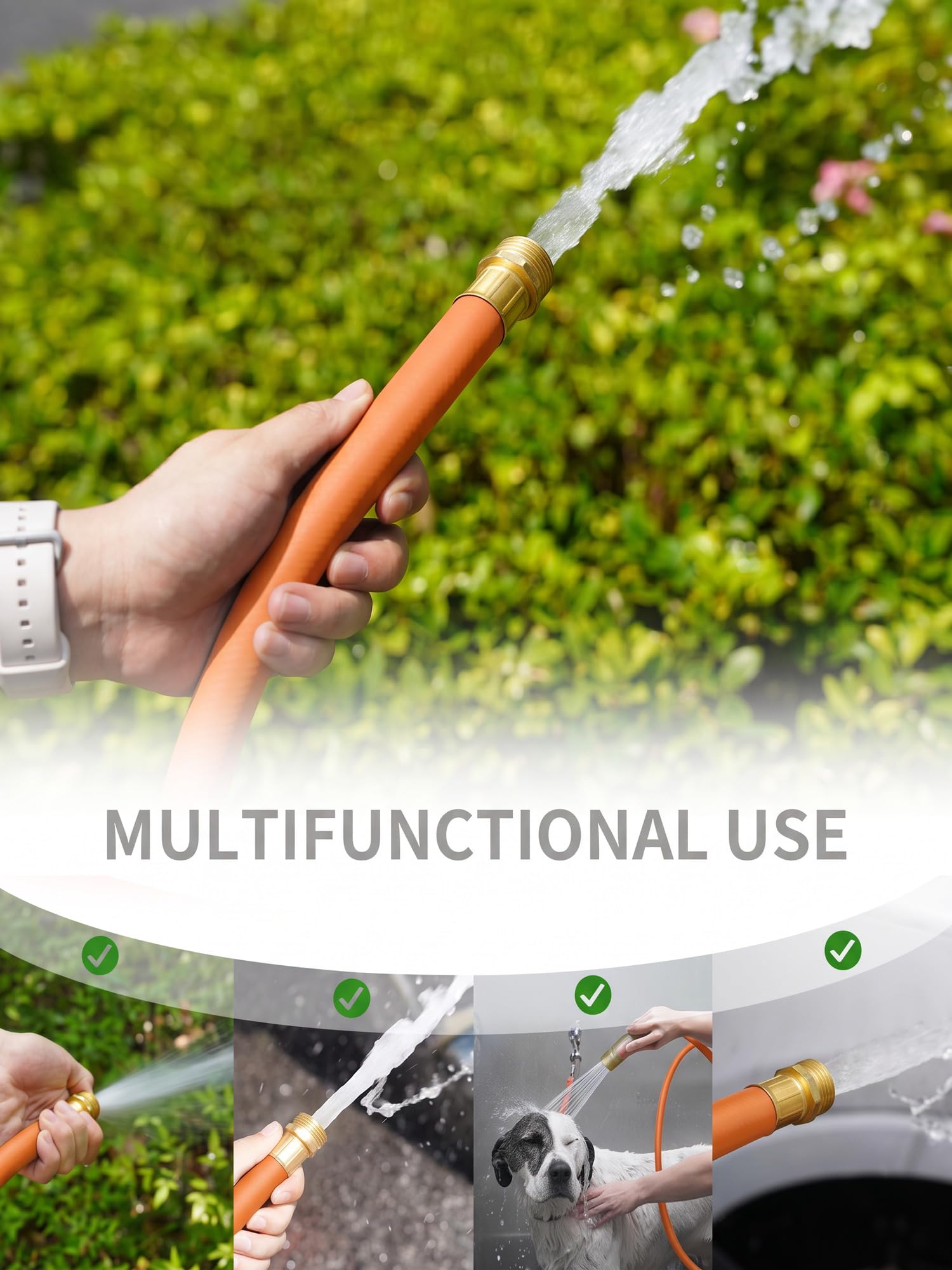 Wiseflow garden hose showing 360-degree rotating connectors