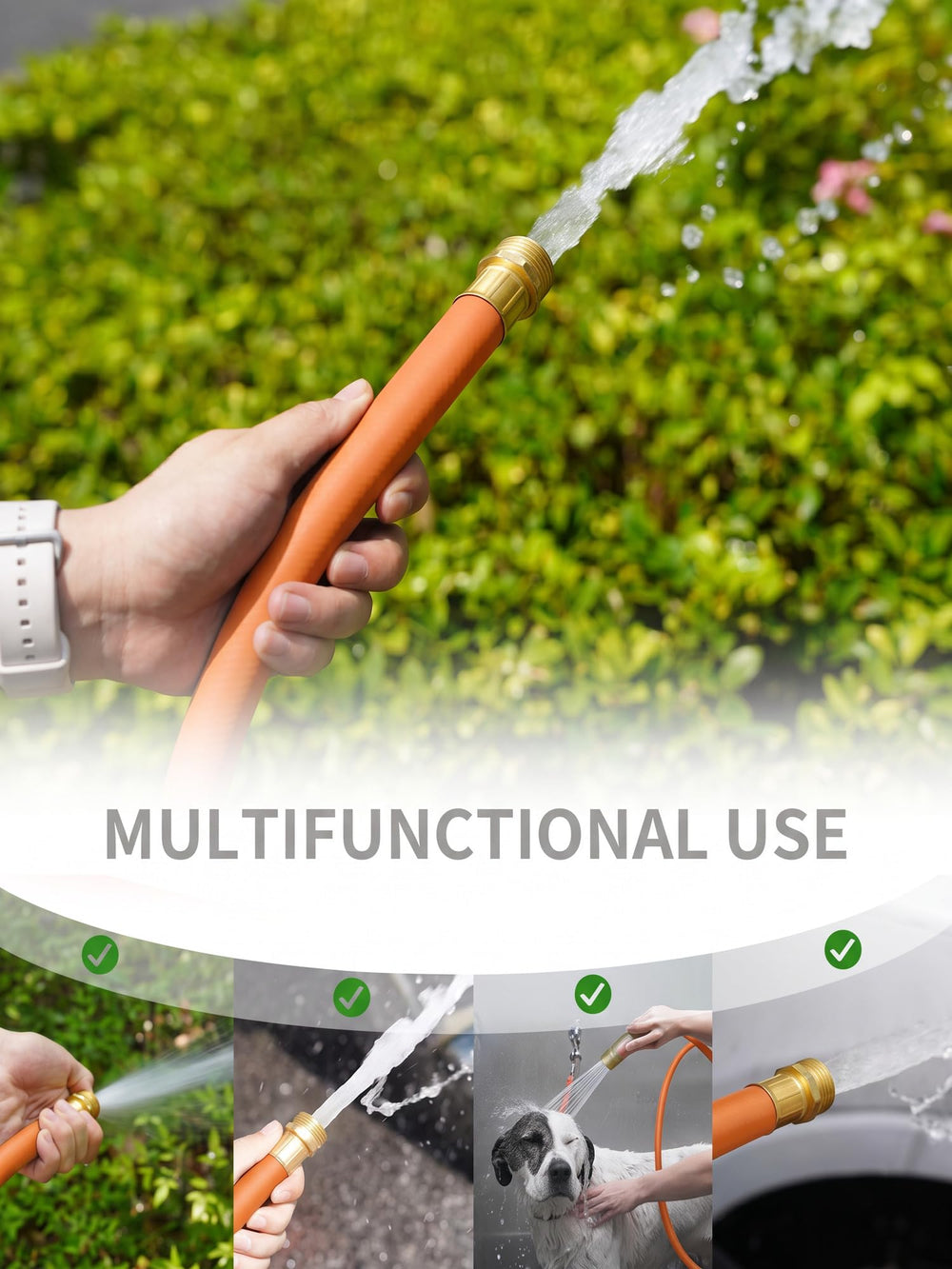 Wiseflow garden hose showing 360-degree rotating connectors
