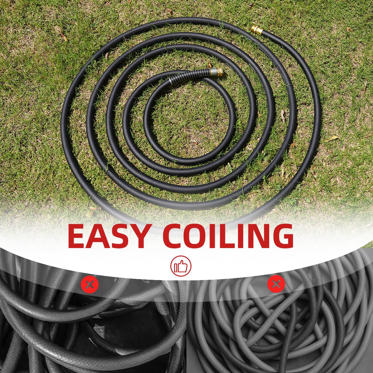 Wiseflow water hose showing flexible and durable design