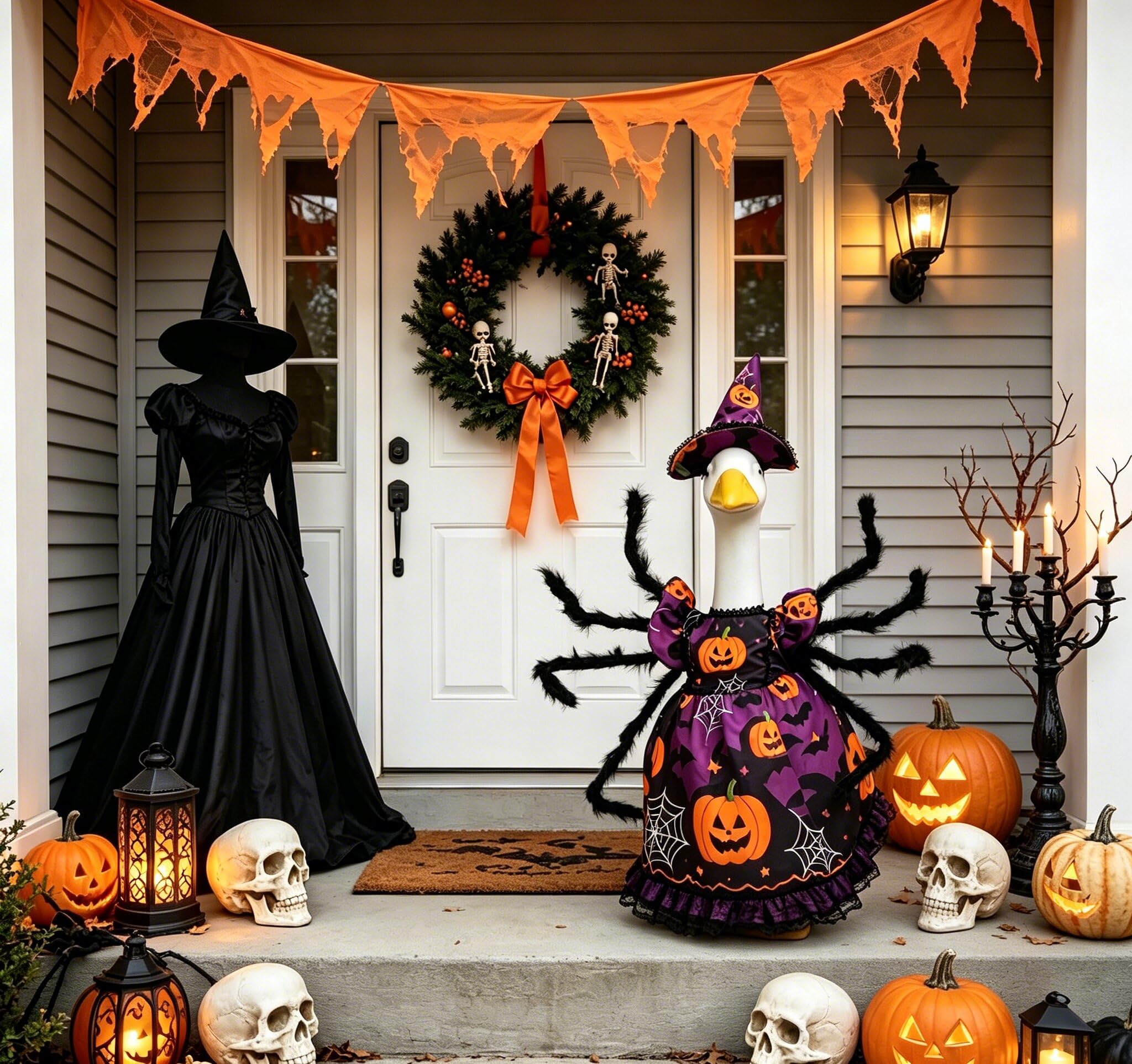 Witch hat included with the ZHZHLED Porch Goose Halloween Outfit