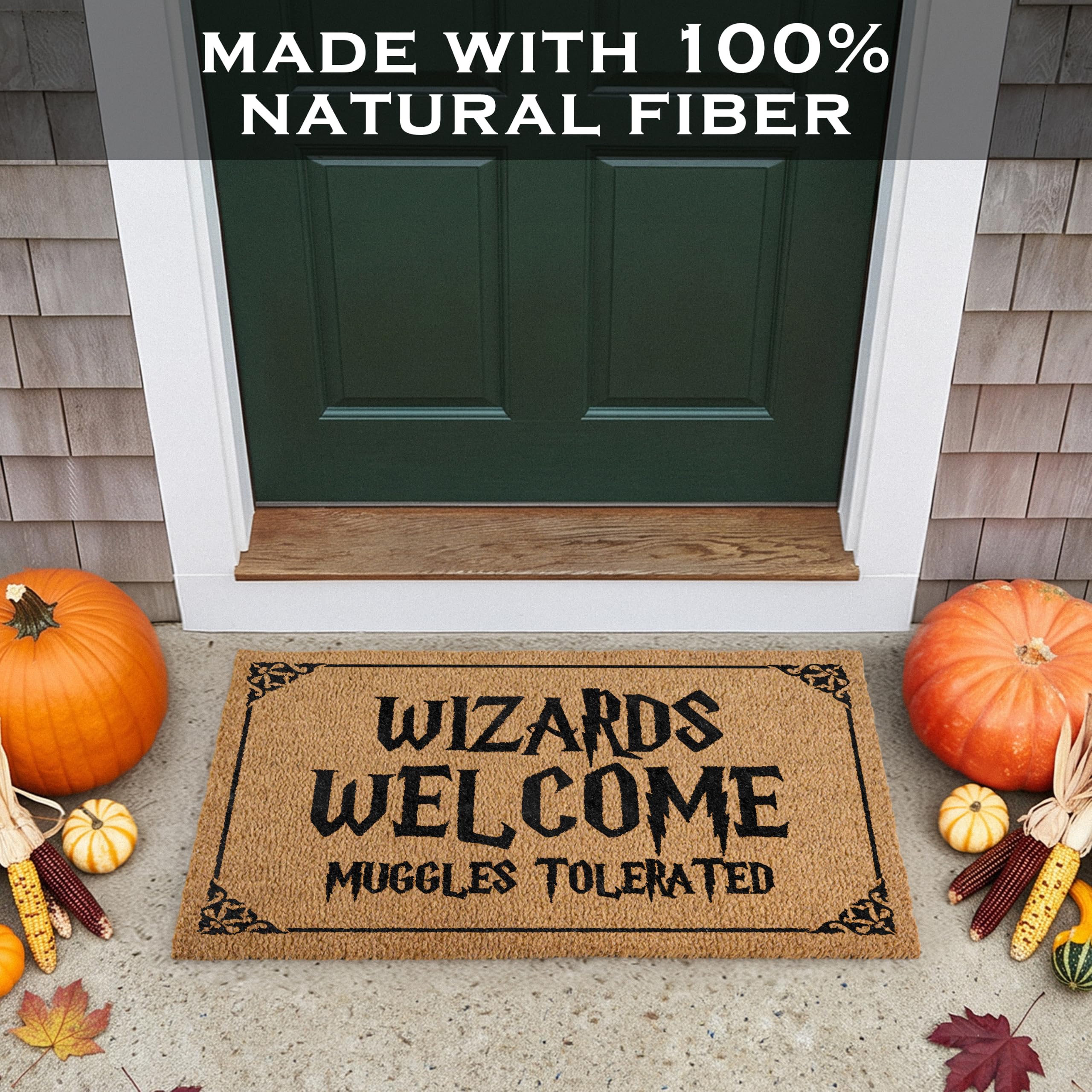 Wizards Welcome Door Mat vibrant design close-up