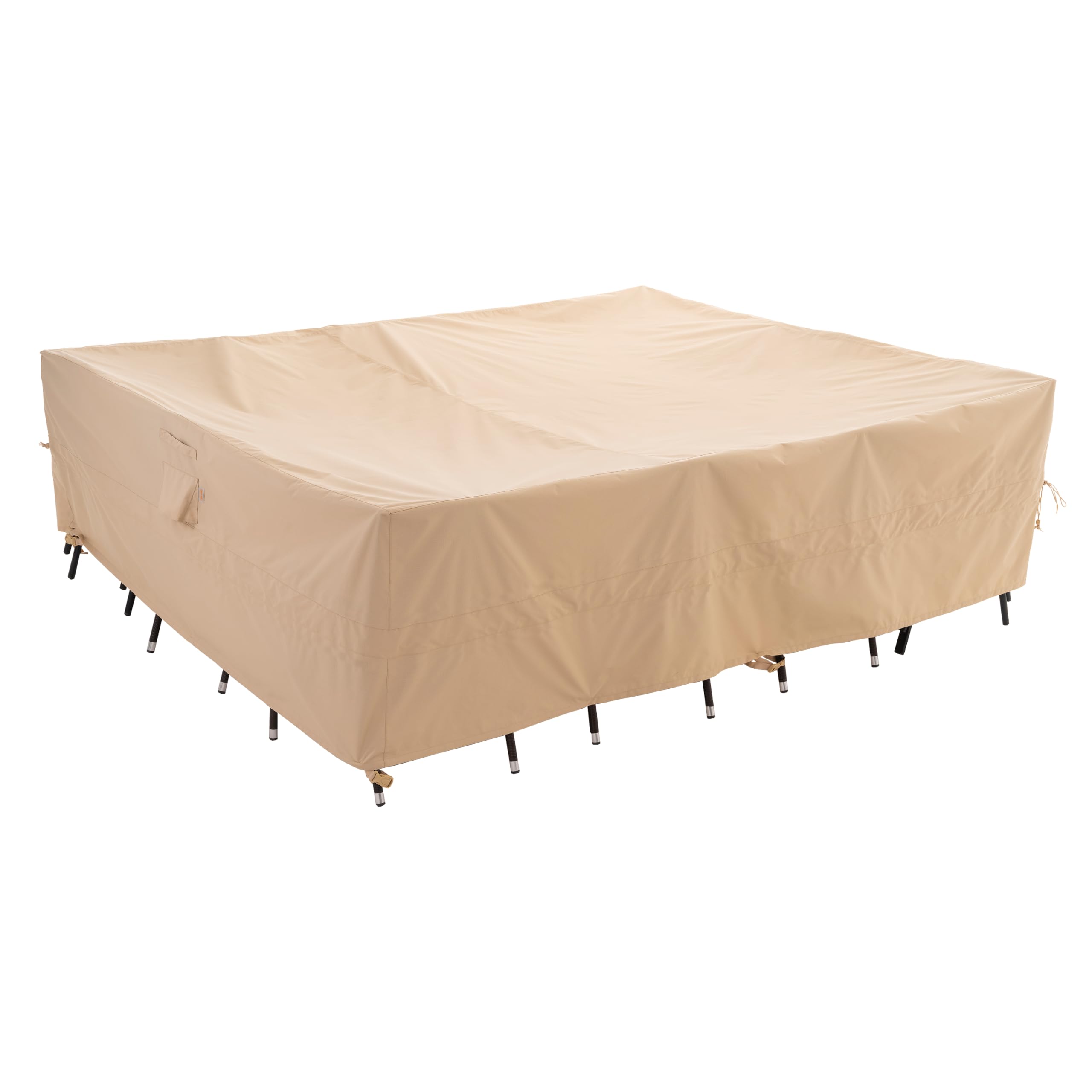 WJ-X3 Large Rectangular Outdoor Table Cover beige front view