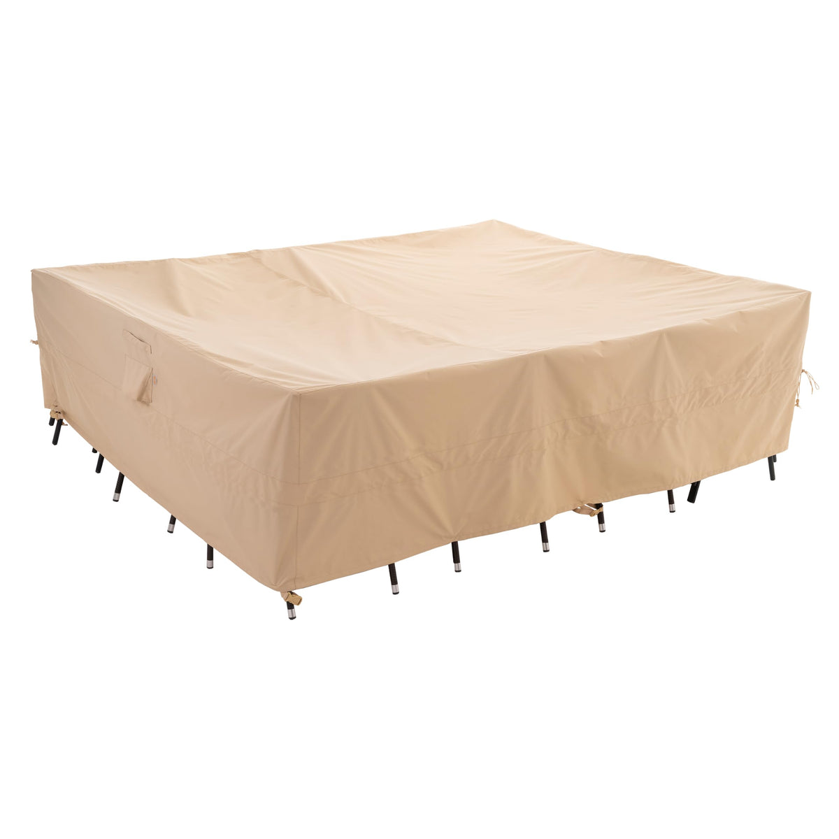 WJ-X3 Large Rectangular Outdoor Table Cover beige front view