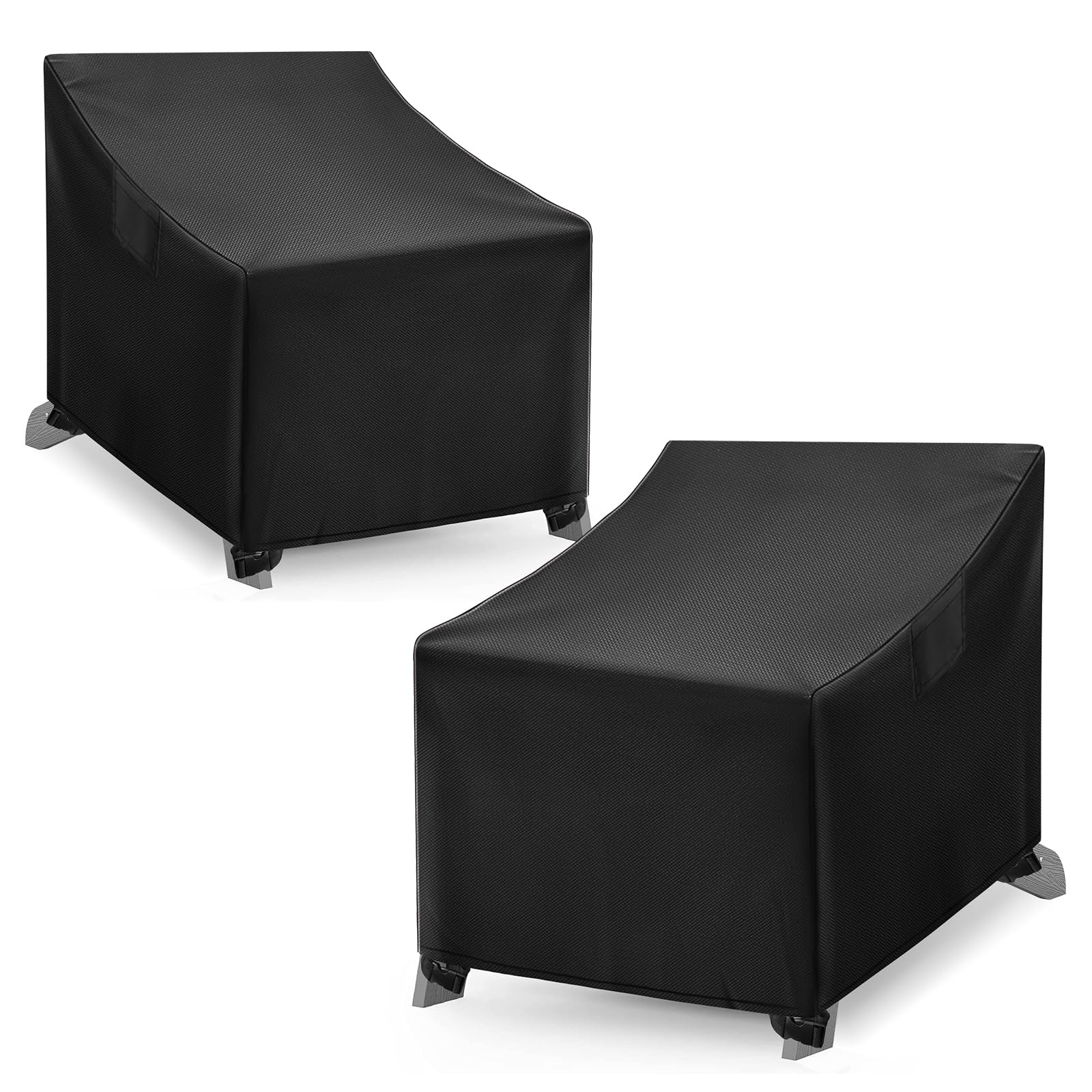 WLEAFJ Adirondack chair cover black 32"W x 34"D x 36"H front view