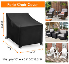 WLEAFJ Adirondack chair cover black with padded handle