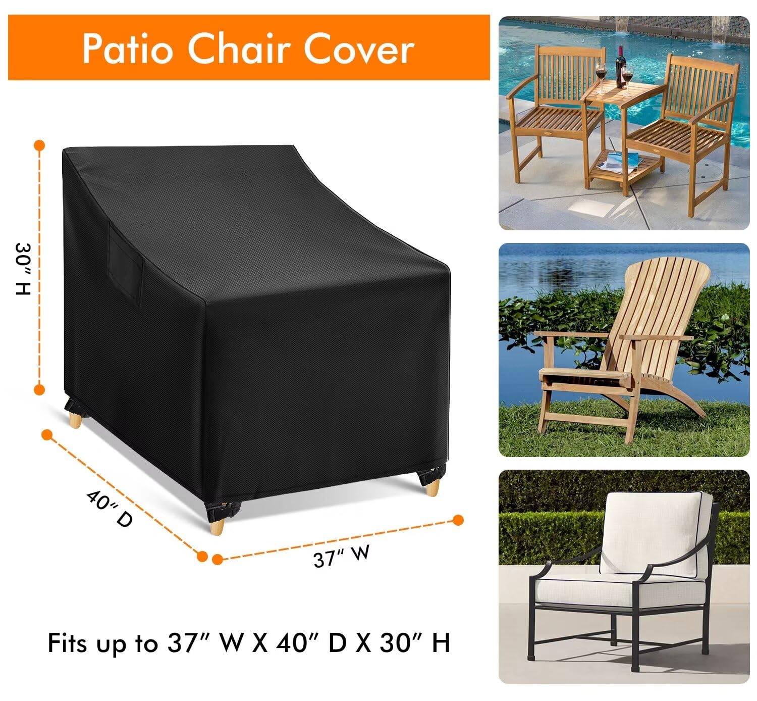 WLEAFJ Chair Cover side view showing waterproof fabric