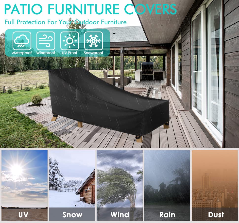 WLEAFJ Chaise Lounge Cover displayed on a patio chair