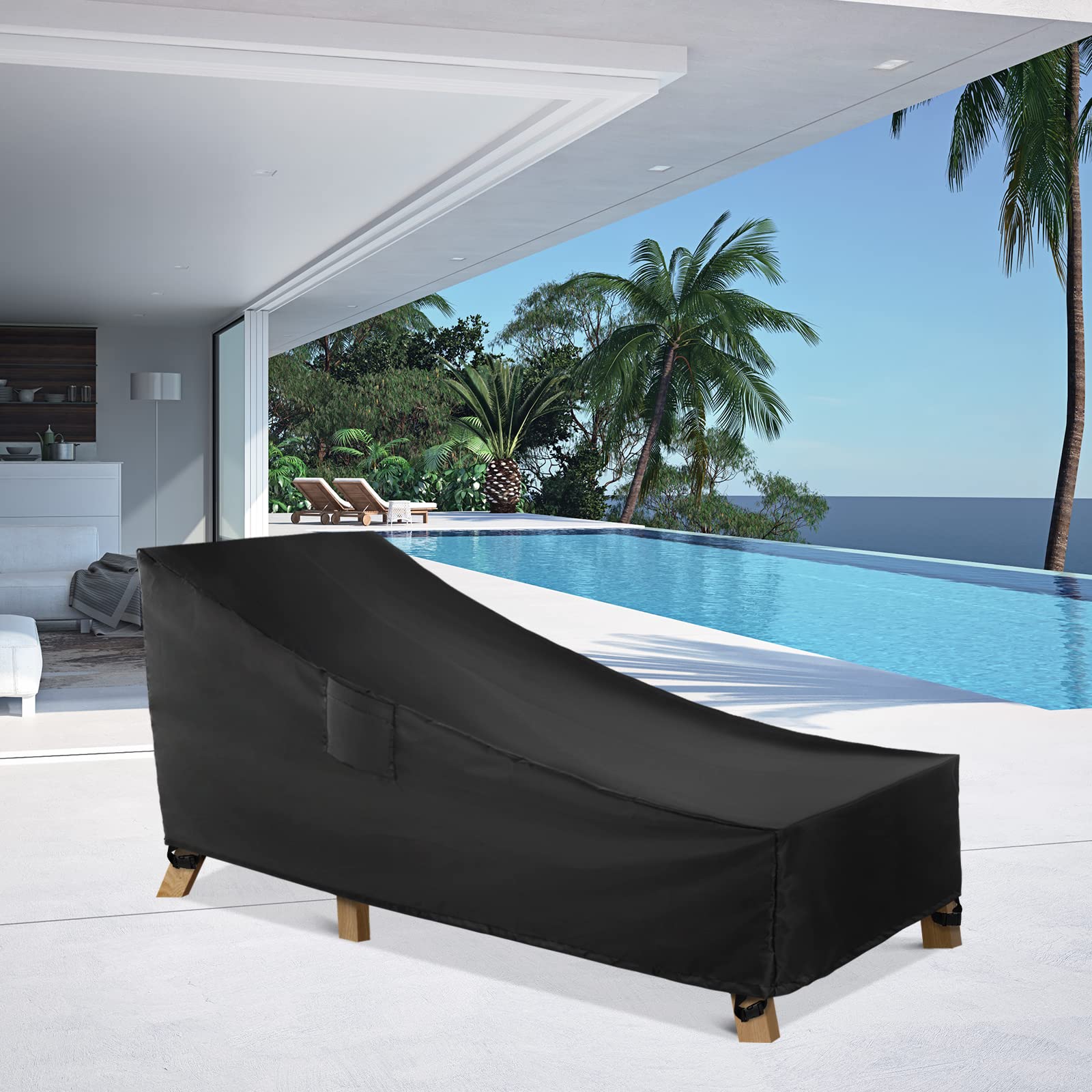 WLEAFJ Chaise Lounge Cover packaging and contents
