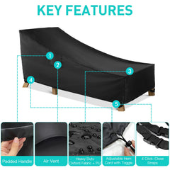WLEAFJ Chaise Lounge Cover with air vent for ventilation
