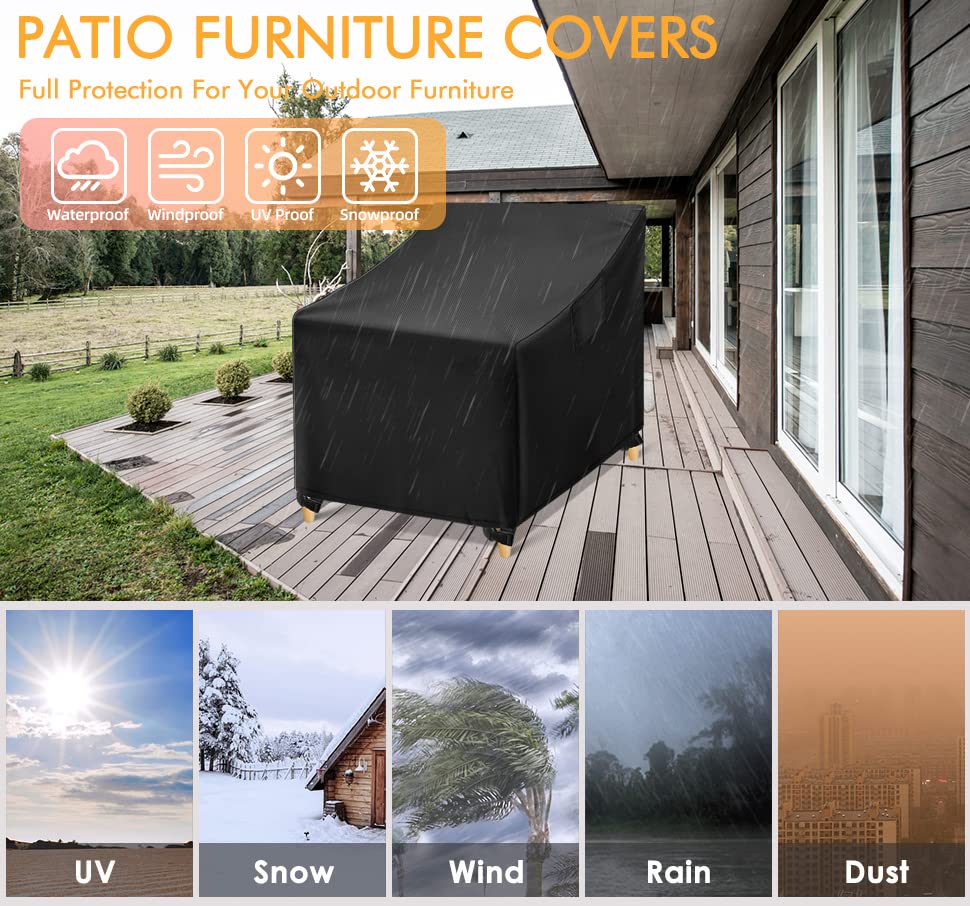 WLEAFJ Outdoor Chair Covers packed in a box