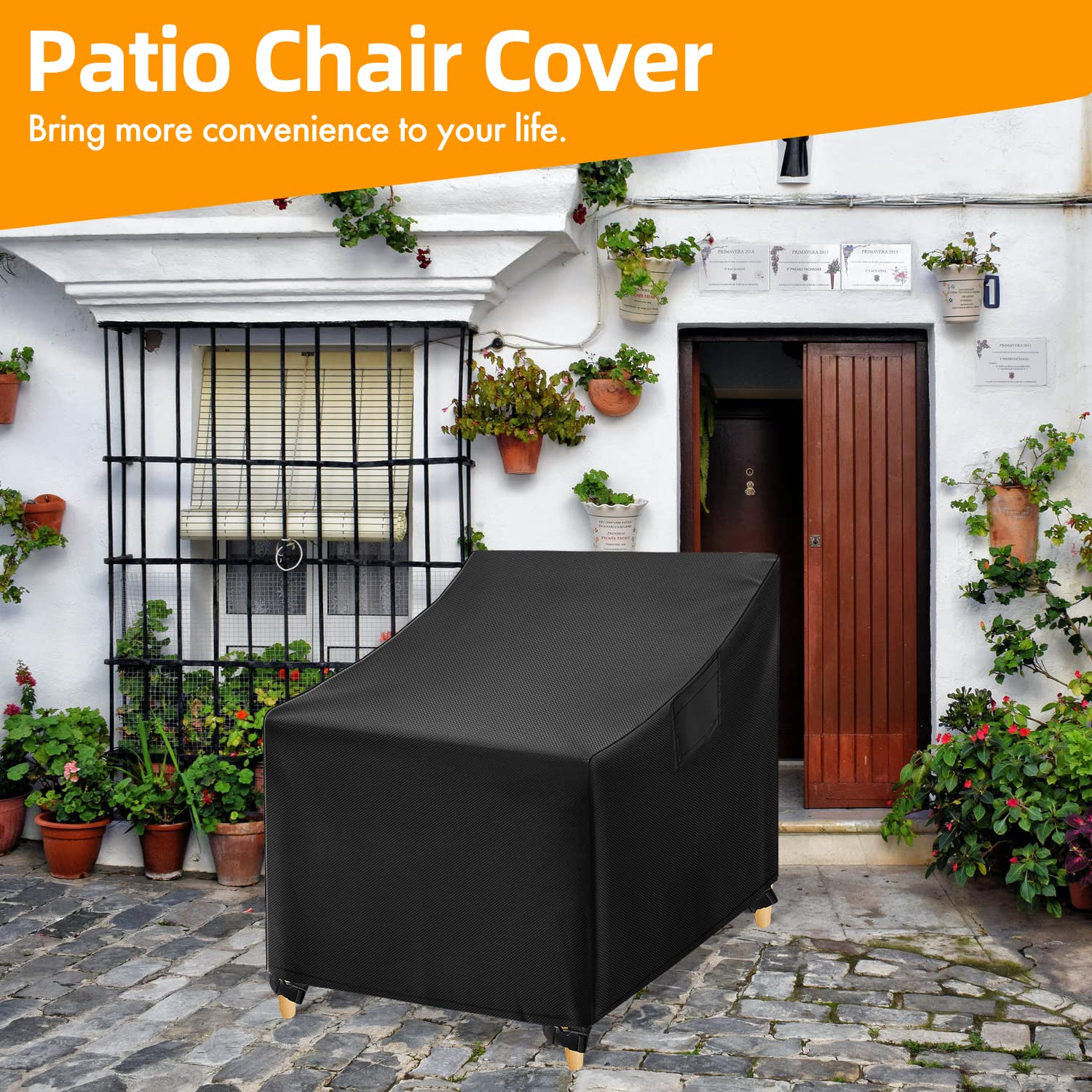 WLEAFJ outdoor chair covers showing windproof features